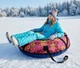 Тюбинг плюшка 100 см с камерой комплект санки таблетка надувные ватрушка разноцветные пончики - изображение 7