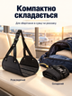 Гамак подставка для ног дорожной с регулируемыми ремнями, ткань оксфорд, черный - изображение 5