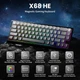 Игровая магнитная клавиатура ATTACK SHARK X68 HE Grey Магнитные свечи 65% Hall Effect Rapid Trigger 0.01мм Hot-Swap 8000Hz RGB PBT Double-shot USB Type-C - изображение 2