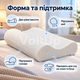 Ортопедическая подушка Memory Pillow SM0156 50×28×10/7 см с эффектом памяти, анатомической пеной и съемной хлопковой наволочкой - изображение 4
