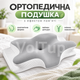 Ортопедическая анатомическая подушка Ergo Sleep Memory Pillow 63×42 см с эффектом памяти, выемками для рук, мягкая гипоаллергенная - изображение 1