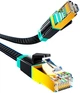 Патч-корд SAMZHE BX8100H Cat 8 10 Гбит/с медь плаский 10 м Черный - изображение 1