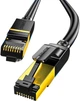 Патч-корд SAMZHE CAT-708H Cat 7 екранований 10 Гбіт/с 8 м Чорний - зображення 1