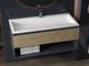 Тумба лакированная, подвесная Luxor Bianko 100 Дуб, с умывальником Loft Low 100 - изображение 3