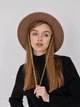 Вовняний капелюх Федора з ремінцем, пірсингом, ланцюжком WOOL SIA коричневий - зображення 4