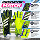 Комплект вратарские перчатки PREDATOR MATCH 7 размер 11-12 лет с защитой пальцев + спрей 30 мл, салатовый полосы - изображение 3