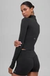 Жіночий лонгслів ALO Softsculpt Precision 1/4 Zip Long Sleeve Black W3967R — розмір S - зображення 2