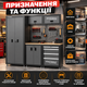 Мебель для мастерской Kraft&Dele комплект модульный гаражный верстак со столешницей из нержавеющей стали шкафы для инструментов система организации хранения с перфорированным стендом выдвижными ящиками навесными полками - изображение 2