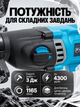 Аккумуляторный перфоратор 20 В с 2 аккумуляторами 4 Ач, бесщеточный SDS-Plus 3 Дж, для бетона, дерева и металла - изображение 2