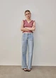 Джинси для дівчинки Mango блакитний XS (158) Wide Leg, із накладними кишенями та бахромою - изображение 8