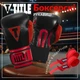 Боксерские перчатки TITLE кожа 12 oz черные красные. - изображение 2