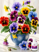 Набор алмазной жывописи на подрамнике ColorArt 30х40см Анютины глазки STP409, полная выкладка, квадратные алмазики, набор для творчества и рукоделия - изображение 1