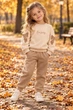 Костюм из трехнитки «Enjoy» Kiddo бежевый 110 см - изображение 1