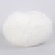 Пряжа Candy-Yarn Mohair 75%, Молочно-белый №2 - тонкая мохеровая пряжа с полиамидом 25 г / 237 м, для ажурных узоров, свитеров, шалей и кардиганов - изображение 3