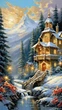 Алмазная мозаика модульная ColorArt Времена года с голограммными стразами 4х30х50 TR1006, полная выкладка, квадратные алмазики, набор для творчества и рукоделия - изображение 3