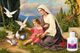 Алмазная мозаика на подрамнике ColorArt 40x60 Богородица и голуби + голограммные алмазики SVP1503 + Подарок лак для покрытия - изображение 1