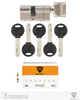 Циліндр RB KEYLOCX 63 мм (28x35T) · ключ-вертушка · нікель сатин · 5 ключі - изображение 7
