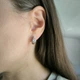 Серебряные серьги LoveR с крупным круглым фианитом на английском замке - изображение 6