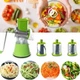 Овочерізка 3в1 для овочів та фруктів Kitchen Master мультислайсер ручний на присосці, ручна терка шатківниця з 3 насадками з нержавіючої сталі та штовхачем - зображення 5