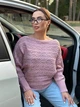 Жіночий вʼязаний ажурний светр AMMI, колір Пудра розмір One Size - изображение 3