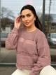 Жіночий вʼязаний ажурний светр LILIA, колір Темна пудра розмір One Size - зображення 4