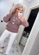 Жіночий вʼязаний ажурний светр LILIA, колір Темна пудра розмір One Size - зображення 6