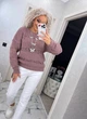 Жіночий вʼязаний ажурний светр LILIA, колір Темна пудра розмір One Size - зображення 7