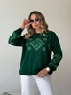 Жіночий вʼязаний светр CHARIVNA KRASA, колір Смарагд розмір One Size - изображение 1
