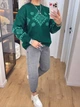 Жіночий вʼязаний светр CHARIVNA KRASA, колір Смарагд розмір One Size - изображение 6