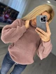 Жіночий вʼязаний светр SONYA, колір Темна пудра розмір One Size - изображение 6