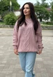 Жіночий вʼязаний светр DARINA, колір Пудра, розмір One Size - зображення 1