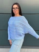Жіночий вʼязаний ажурний светр AMMI, колір Блакитний розмір One Size - зображення 2