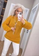Подовжений вʼязаний жіночий светр KAMILA, колір Гірчичний розмір One Size - изображение 5