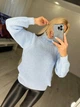 Жіночий вʼязаний светр SONYA, колір Блакитний розмір One Size - изображение 8