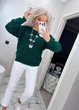 Жіночий вʼязаний ажурний светр LILIA, колір Смарагд розмір One Size - зображення 6