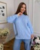 Жіночий вʼязаний светр DARINA, колір Блакитний, розмір One Size - зображення 2