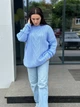 Жіночий вʼязаний светр DARINA, колір Блакитний, розмір One Size - зображення 8