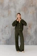 Жіночі в'язані штани Олівія ART KNIT олива, S-M 046151 - зображення 1