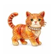 Брошь BROCHE Животные Котёнок с блестящим ошейником оранжевый BRBF115654 - изображение 1