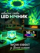 Ночник-проектор Северное сияние RGB 16 цветов с пультом, 6 уровней яркости, сенсорное управление, USB, декоративная LED лампа-куб 9 x 9 см - изображение 1