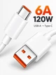 Кабель быстрая зарядка Lexego USB Type-C - USB-A 6A 120W 1м для Xiaomi Redmi Poco Samsung ксяоми самсунга универсальный шнур на телефон планшет провод для передачи данных 480 Мбит/с Mi Turbo Charge Белый (XMC-ACS) - изображение 1