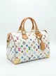 Жіноча сумка Louis Vuitton Speedy 30 Monogram Multicolore White з фурнітурою золотистого кольору та обробкою зі світлої шкіри Vachetta. - зображення 1