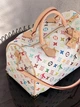 Жіноча сумка Louis Vuitton Speedy 30 Monogram Multicolore White з фурнітурою золотистого кольору та обробкою зі світлої шкіри Vachetta. - зображення 8