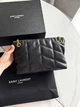 Жіноча сумка Saint Laurent Loulou Puffer 28*18*9 см чорна дута із золотою фурнітурою. - зображення 10