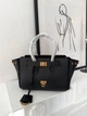 Жіноча сумка Balenciaga Bel Air Bag 24*16*10 см чорного кольору з гладкої натуральної шкіри із золотистою фурнітурою. - зображення 9