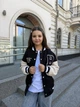 Бомбер для дівчинки тепла кофта підліткова утеплена толстовка дитяча на флісі без капюшона IRmAS 1396 розмір зріст 140 чорний - зображення 1
