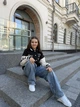 Бомбер для дівчинки тепла кофта підліткова утеплена толстовка дитяча на флісі без капюшона IRmAS 1396 розмір зріст 152 чорний - зображення 12