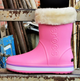 Женские теплые зимние резиновые полусапожки CROCS 38р (24 см) Розовые - изображение 5