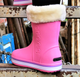 Женские теплые зимние резиновые полусапожки CROCS 38р (24 см) Розовые - изображение 6