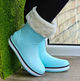 Женские теплые зимние резиновые полусапожки CROCS 36р (23 см) Голубые - изображение 1